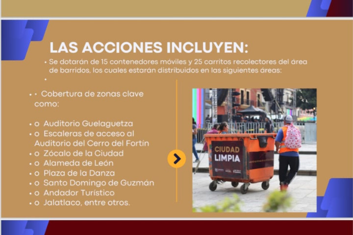 Ciudad limpia y segura: refuerza Ayuntamiento operativo especial por Guelaguetza 2025