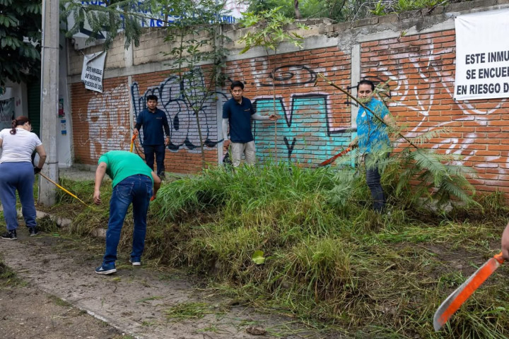 Tequio vecinal en San José La Noria refuerza la cultura de la limpieza y el trabajo colectivo