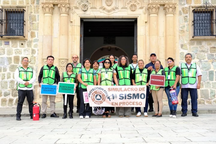 Participación activa en el Segundo Simulacro Nacional 2025 en el Palacio Municipal de Oaxaca de Juárez